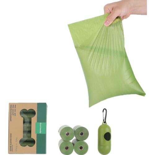 Pet dog picker bag biodegradable garbage bag portable picker cleaning supplies pet supplies suit 15 rolls poop bags eco 33*23