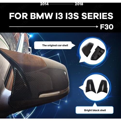 Gloss Black Side Wing Rear View Caps Replacement Rearview Mirror Cover M4 Style For BMW i3 i3S series 2014 2015 2016 2017 2018