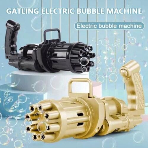 Kids Automatic Gatling Bubble Gun Toys Summer Soap Water Bubble Machine 2-in-1 Electric Bubble Machine For Children Gift Toys