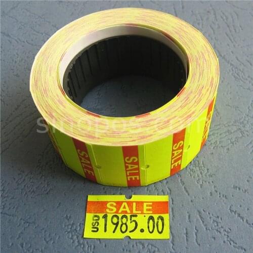 Printed Sale Price Gun Labels 21x12mm, one line labeller pricing labeler #5500 paper tag sticker label applicator refill roll