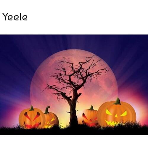 Yeele Halloween Backdrop Photocall Red Moon Night Trees Baby Portrait Party Photo For Photography Background Baby Studio Shoot