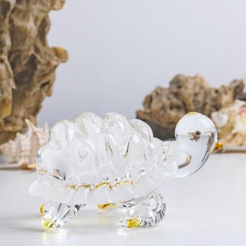 H&D Glass Seaturtle Crystal Turtle Figurine, Handmade Art Decor, Glass Cute Animal Paperweight, Collectible Ornament