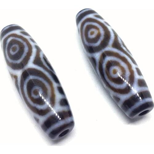 Grade AAA Dragon Eyes Totem Agate Natural Tibetan Dzi Beads Oval 12x38mm Hole:Approx 2mm Free Shipping
