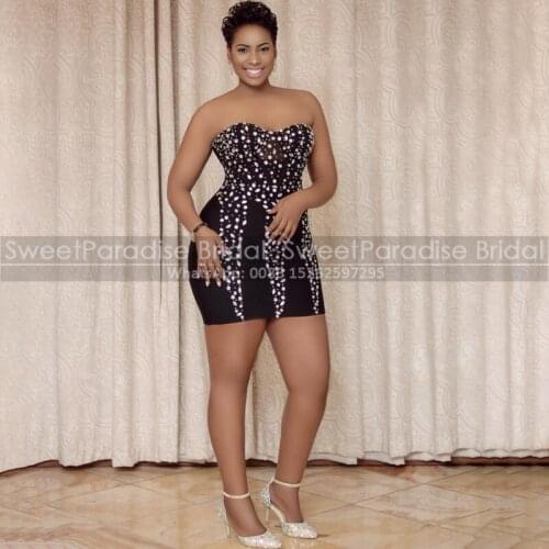 2021 Short Sheath Cocktail Dresses Bling Silver Crystal Rhinestone Sweetheart Neck Mini Dress Party Vestidos Formales