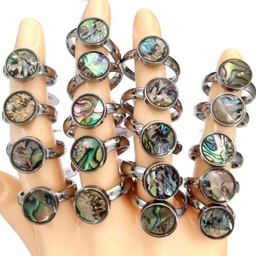 30pcs Unique Design 2021 New Men Women Silver Stainless Steel SeaShell Ring Woman Party Daily Summer Jewelry