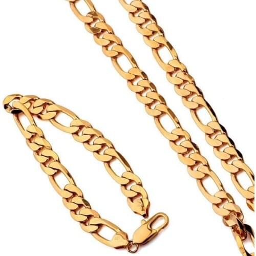 MxGXfam Yellow Gold Color Jewelry Sets 60cm 10mm with Classic Style for Factory Price