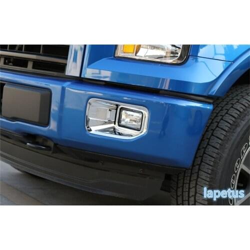 Lapetus Front Head Fog Lights Lamp Foglight Eyelid Decoration Frame Cover Trim 2 Pcs / Set Fit For Ford F150 2015 2016 2017 ABS