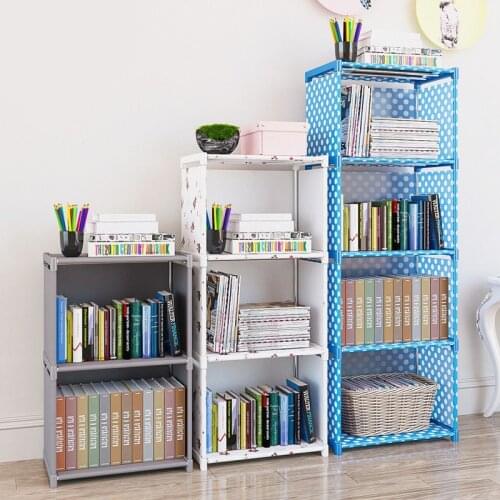 Multi-layer DIY Simple Bookshelf Assemble Cabinets Easy to Install Bookcase Space-saving Sundries Organizer Rack Children Shelf