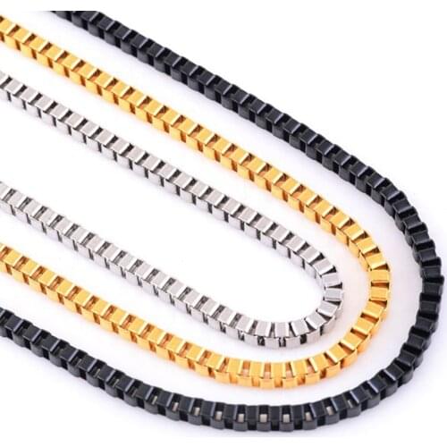 Men necklace chian chain on the neck for men Box chain womens chains on the neck with gold gifts for male Accessories hip hop