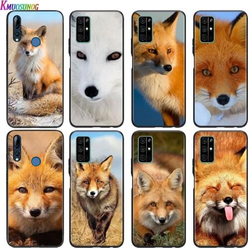 Soft Black Cover Smart lovely Fox For Honor 30 30S V30 V20 9N 9S 9A 9C 20S 20E X10 20 7C Lite Pro Plus Phone Case