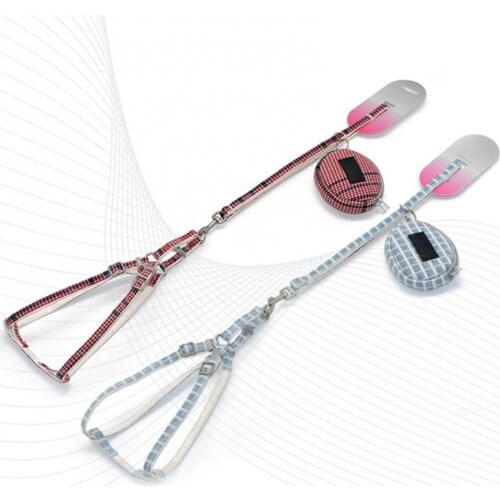 Dog Chest Harness Plaid With Snack Bag Comfortable Traction Leash Rope Pet Supplies for Small Medium and Large Dogs