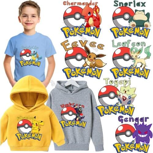 Pokemon Clothes Thermo-Sticker Pikachu Squirtle Pokeball Iron on Hot Transfer Clothing Sticker Heat Patches for Bag Hoodie Shirt