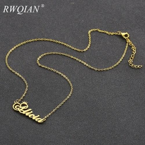 Custom Pendant Name Necklace Stainless Steel Personalized Necklace for Women Custom Nameplate Chain Necklace Custom Jewelry Gift