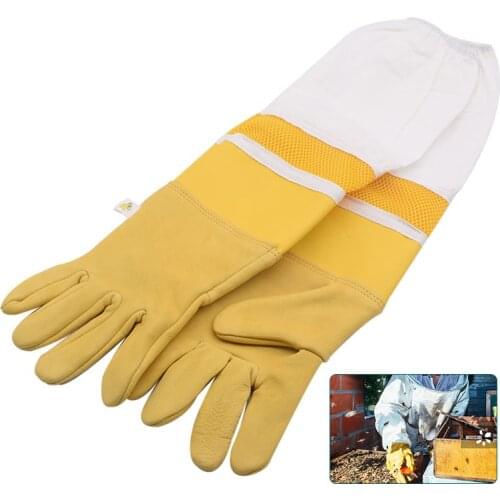 Beekeeping Gloves Sheepskin Beekeeping Equipment For Breathable Beekeeping Tools Beekeeper Protective Anti-bee