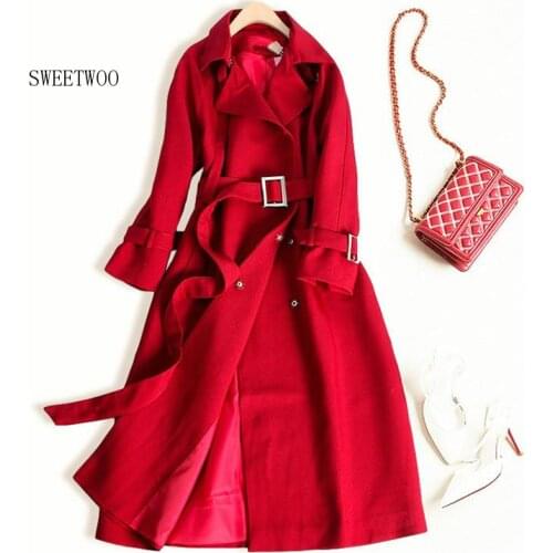 Double Breasted Mid-long Trench Coat Women 2020 New Fashion Belt Cloak Windbreaker Female S-2XL