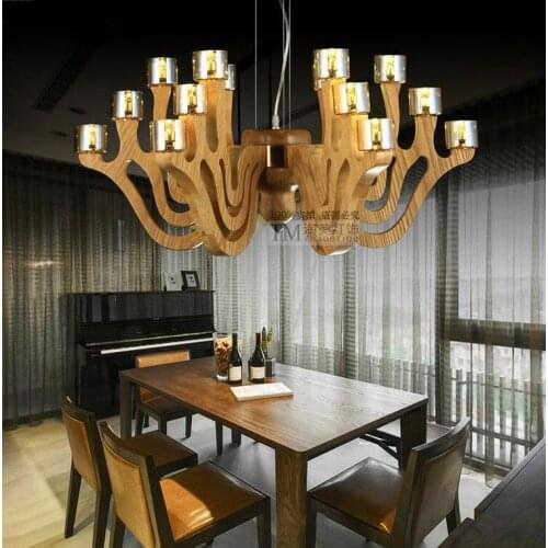 Solid wood Pendant Lights wood restaurants simple Chinese solid wood creative solid wood LU630 ZL26
