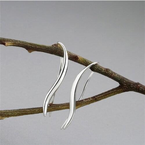 Simple Metal S Curve Shape Drop Earrings Temperament Elegant Female Jewelry Gift