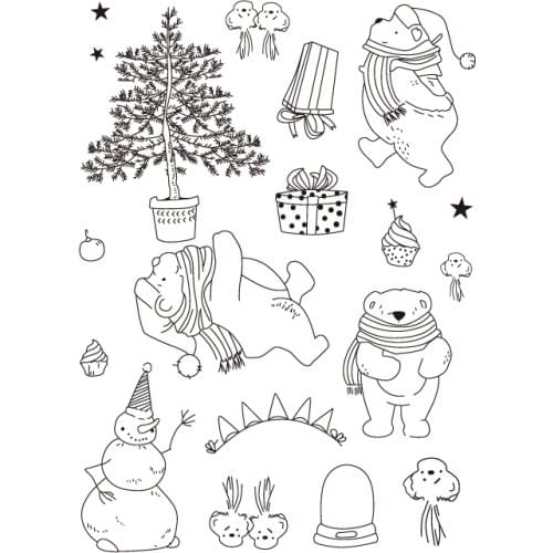 German bear Transparent Clear Stamps for DIY Scrapbooking/Card Making/Kids Christmas Fun Decoration Supplies
