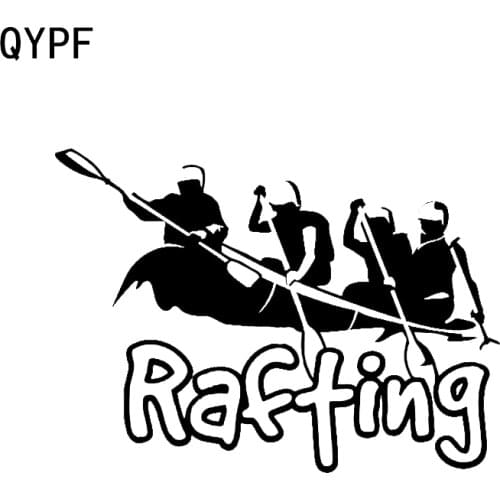 QYPF 14.6*10.6CM Rafting River Raft Outdoor Sport Kayaking Decor Car Sticker Silhouette Vinyl C16-1246