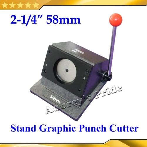 Manual Round 58mm 2-1/4" (Actual Cutting Size:70MM) Multi Sheets Stand Paper Graphic Punch Die Cutter for Pro Button Maker