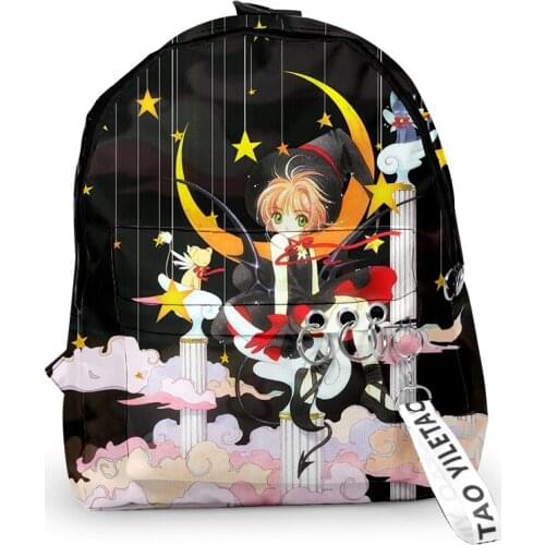 2021 Cardcaptor Sakura 3D Print Hip hop Men Women Backpack Oxford hanging buckle Style Girls Child School bag Travel Backpack