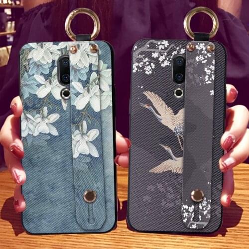 3D Flower Silicone Case For Meizu 15 Lite 16 th Plus 16X 16S M15 Case Wrist Strap Girl Cover For Meizu X8 V8 Pro Case