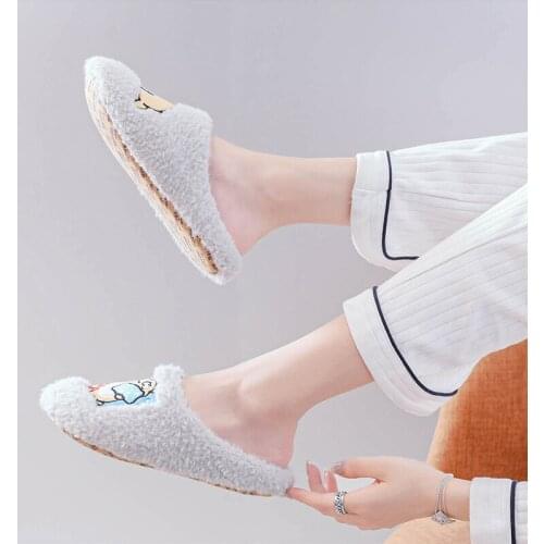 Women Indoor Slippers Warm Plush Home Slipper Anti Slip Autumn Winter Shoes Woman House Floor Soft