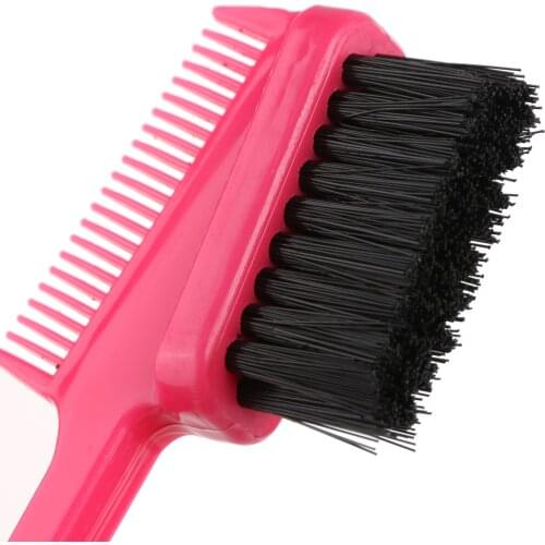 1pc Professional Double Sided Edge Control Hair Comb Hair Styling Hair Brush Random Color