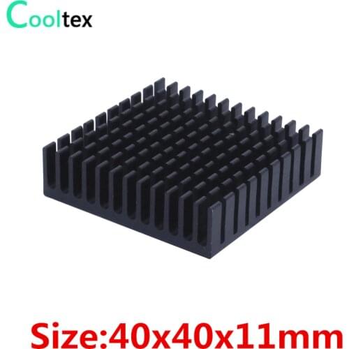 100pcs/lot) 100% new 40x40x11mm Aluminum heatsink Extruded black radiator heat sink for Electronic heat dissipation