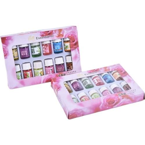 12 Bottles Water-soluble Flower Fruit Essential Oil Relieve Stress Humidifier Fragrance Lamp Air Freshening Aromatherapy