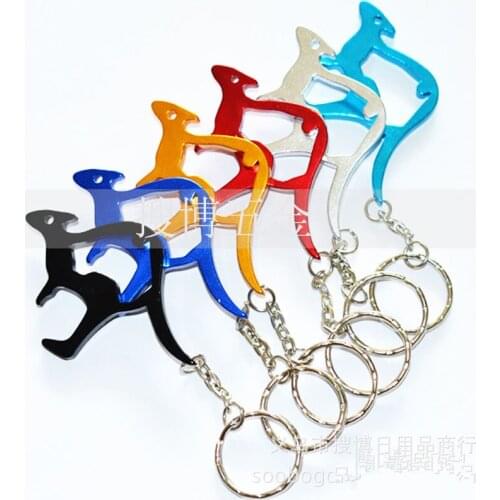 200pcs Kangaroo shape Metal Bottle Opener Can opener with Keyring Keychain Promotional Gift