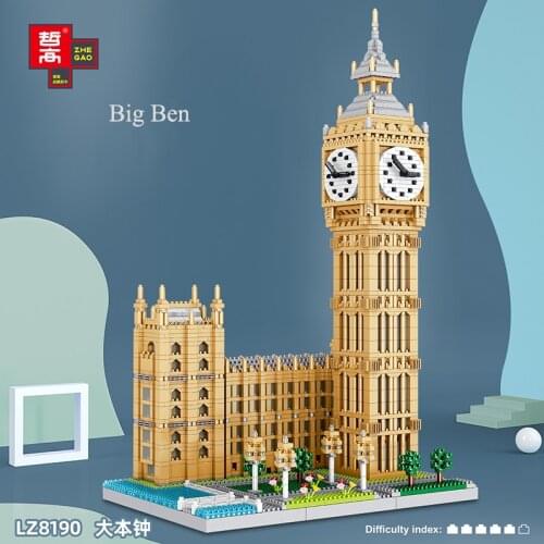 3466pcs World Famous Building Model DIY Classic Collection Elizabeth Tower Miniature Particle Assembly Toy Building Block No Box