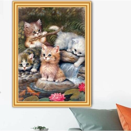 5D DIY Diamond Painting Animals Cat Cross Stitch Kit Full Drill Embroidery Mosaic Art Pictures of Rhinestones Home Decoration
