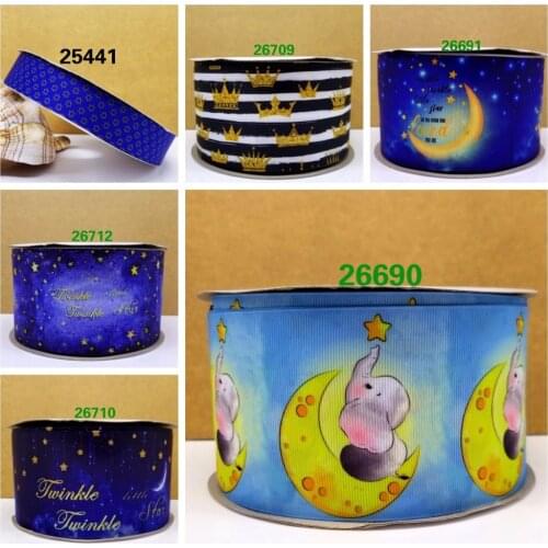 Free shipping 50 yard cartoon Printed grosgrain ribbon 26690