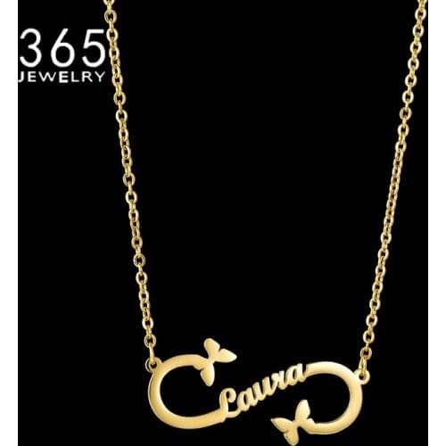 New Fashion Butterfly Collares Chain Customized Name Necklace Custom Namplate Necklace Stainless Steel Personalized Jewelry Gift