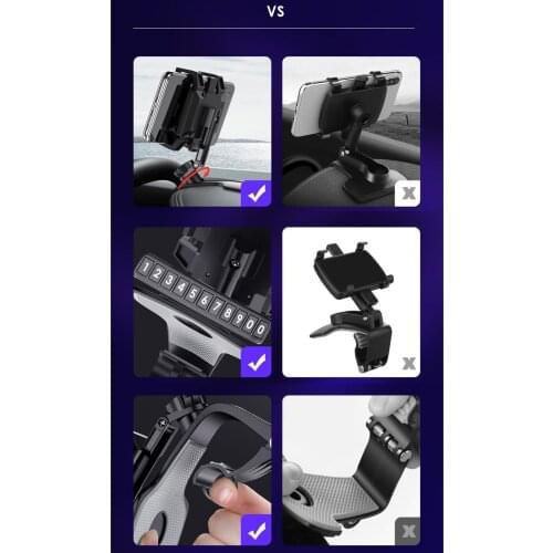 360° Car Mobile Phone Holder Stand Mount Clip Adjustable Easy To Switch
