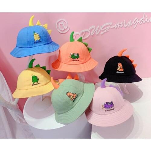 Dinosaur Baby Hat Double-sided Baby Girls Boys Bucket Hat Spring Summer Children Kids Hats Infant Toddler Beach Sun Caps