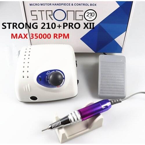 Strong 210 PRO XII Nail Drill 65W 35000 Machine Cutters Manicure Electric Nail Drill Milling Manicure Machine Polish Nail File