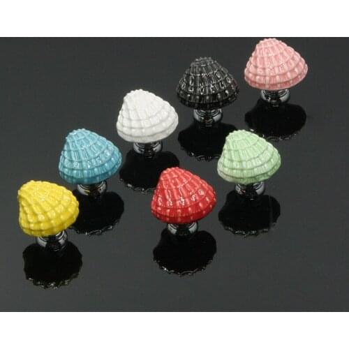 Ceramic Ocean Shell Drawer Knobs Mediterranean Style Cabinet Cupboard Door Handles Novelty Fashion Furniture Handles