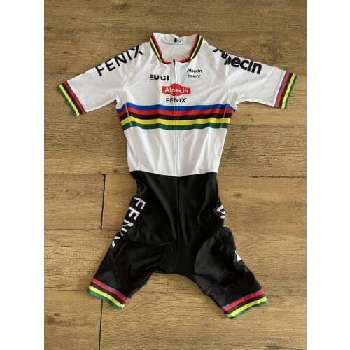 LASER CUT Skinsuit 2021 ALPECIN FENIX TEAM WORLD Bodysuit SHORT Cycling Jersey Bike Bicycle Clothing Maillot Ropa Ciclismo