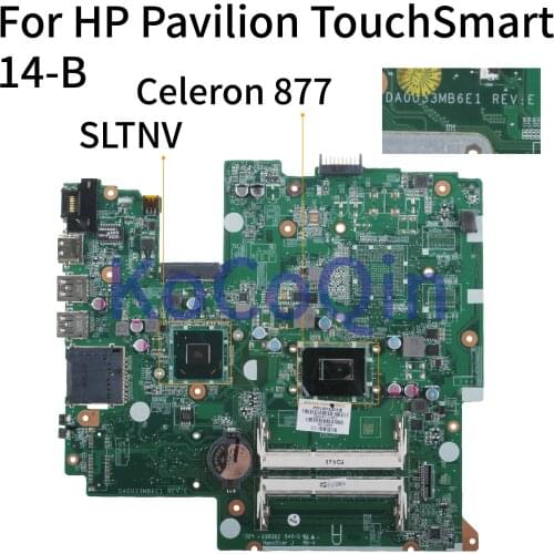 KoCoQin Laptop motherboard For HP Sleekbook 14-B 1.4 Ghz Mainboard 744421-001 744421-501 DA0U33MB6E1 CELERON 877 SR0VB SLTNV