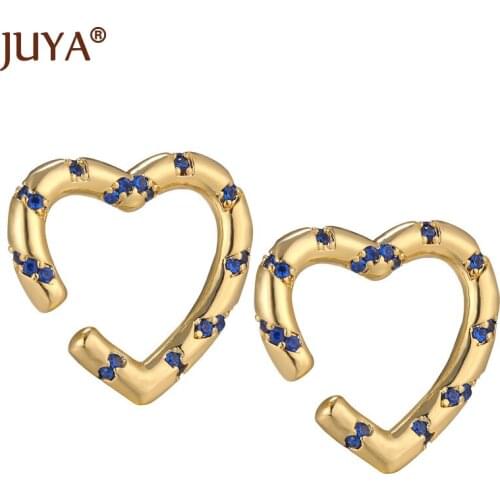Fashion Diamond Ear Cuffs Heart Ear Clips Earrings Rhinestone Crystal Earring For Women Girls POP Jewelry