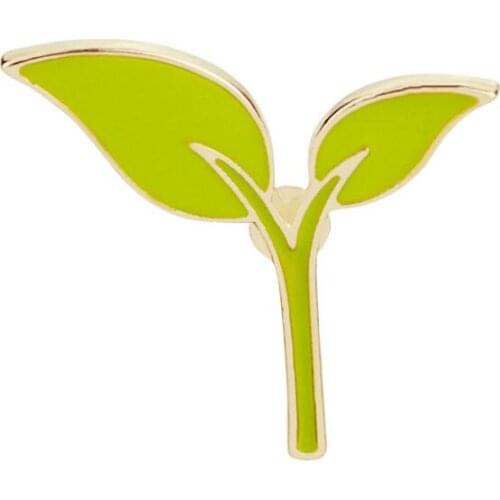 Cartoon Brooch Pin Green Leaf Bean Sprout Hard Enamel Pin Lapel Pin Brooches Badges Pinback Handbag Accessory LX6483