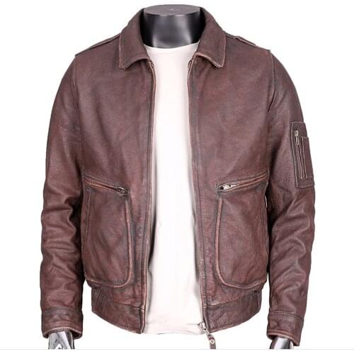 Real Picture Real Leather Jackets and Coats Mens Cowhide Coat Vintage Suit Blazer Suede Jackets European Style Winter Overcoat