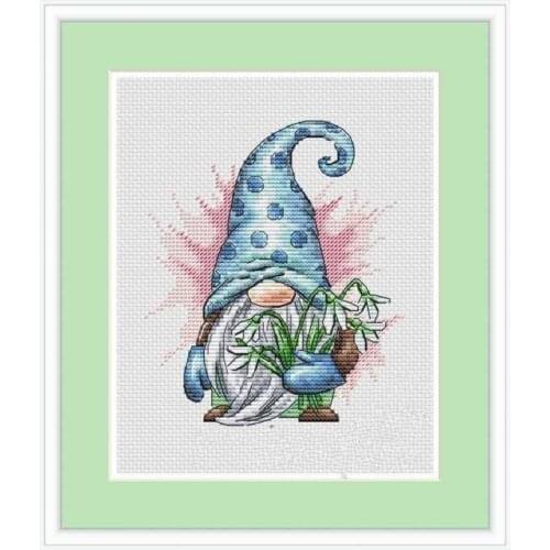 Stich Cross Stitch Kits Craft Dwarf holding lily of the valley 22-24 Counted cross stitch Needlework Embroidery Cross-Stitching
