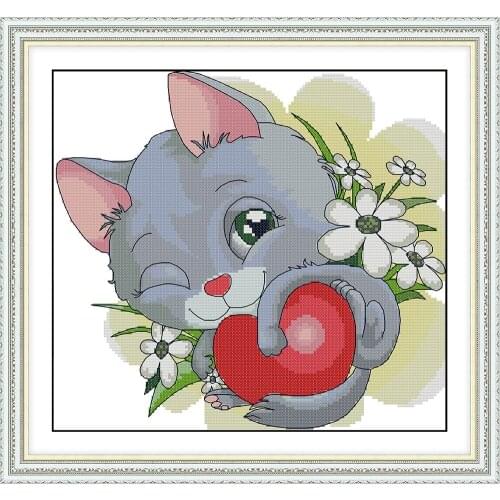 Cute mouse cross stitch kit DIY hand embroidery set craft handmade needlework