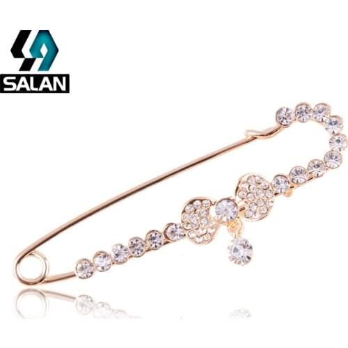 South Koreas new pendant brooch bow diamond brooches clothing accessories scarf buckle dual-purpose