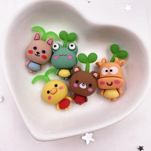 New Resin Soft Rubber Grass Animal Flatback Cabochon Stone Wedding Scrapbook DIY Craft Figurine Embellishments Accessories H52