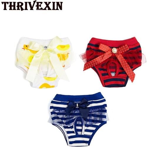 Pet Dog Clothes Bitch Physiological Pants Cotton Breathable Bitch Teddy Menstrual Physiological Pants Dog Panties Strap Sanitary