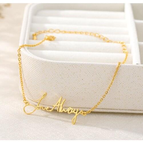 Handwriting Personalized Bracelet for Women Stainless Steel Name Bracelet Custom Jewelry Bijoux Femme Bff Gifts Erkek Bileklik